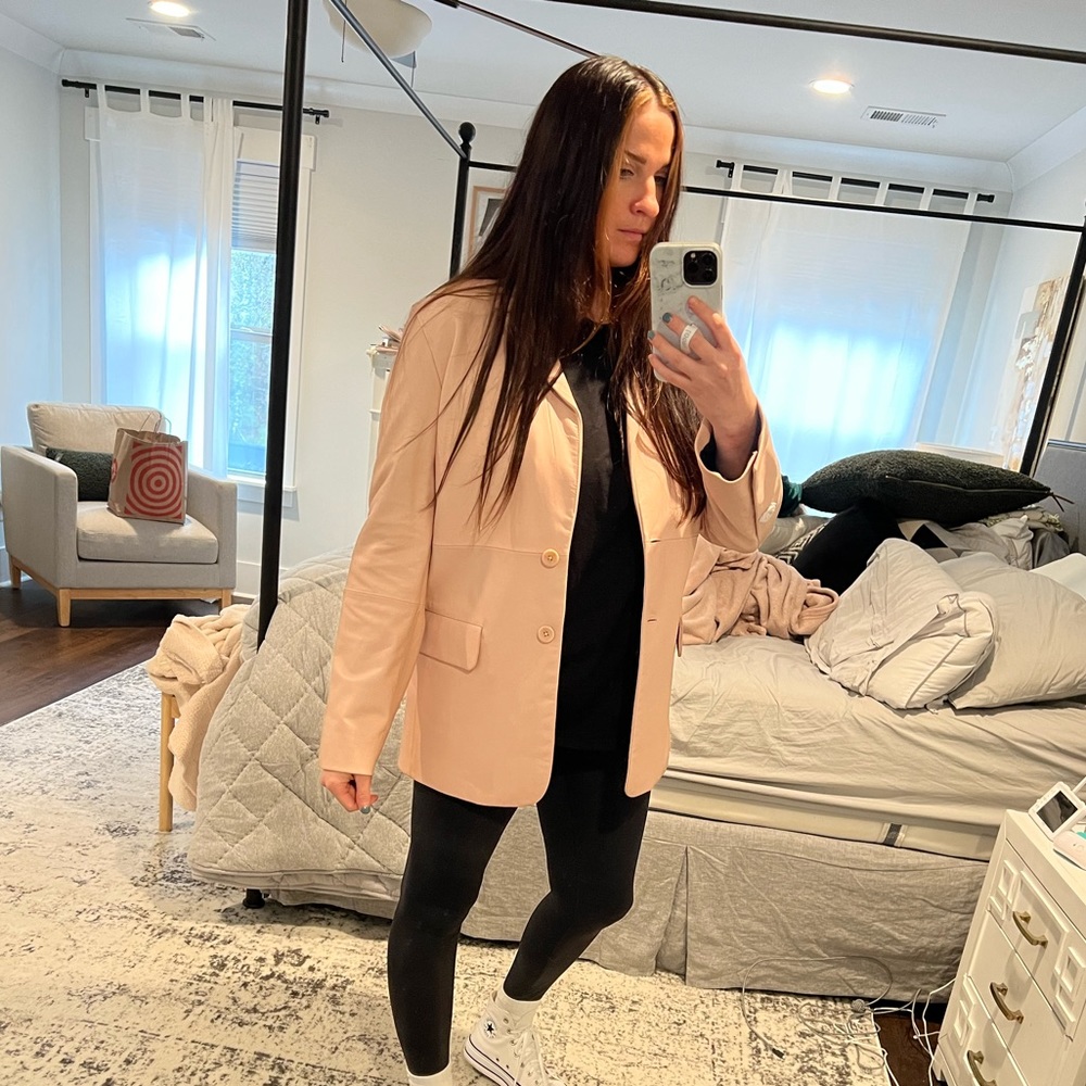 NWT Proenza Schouler Lambskin Pink Leather Jacket sz 10